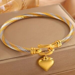 Luxury 18K White Gold and Gold Plated Bracelet – Designer Look